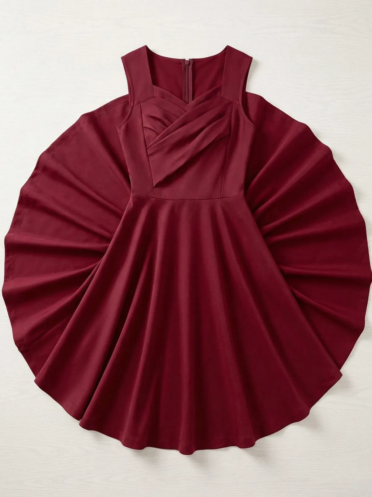 Flat lay dress before AI modeling