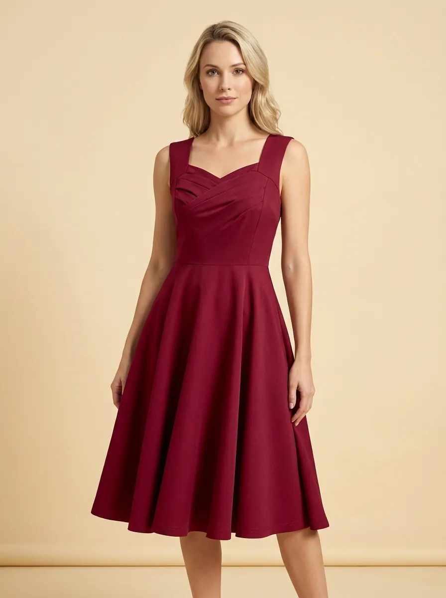 AI model wearing dress standing pose