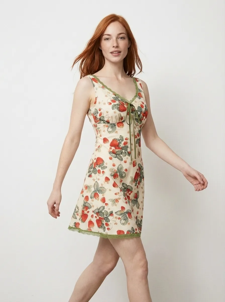 AI model wearing dress after conversion