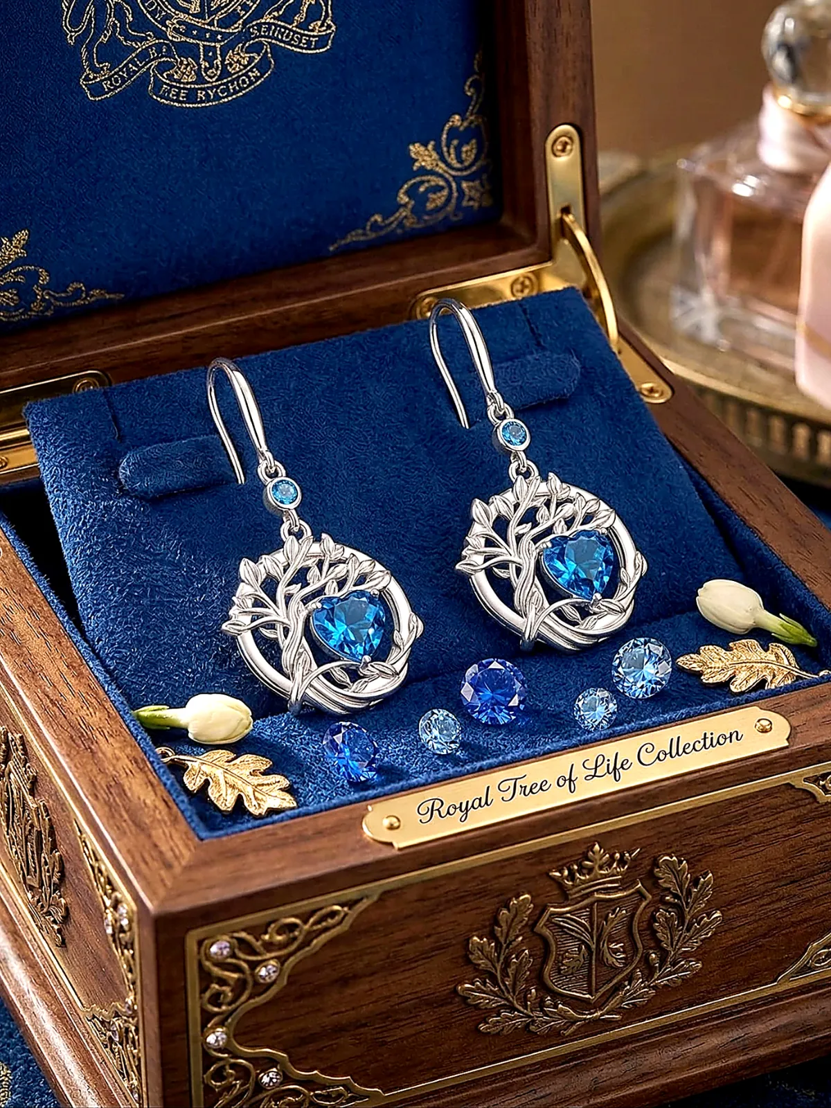 Premium catalog earring shot after lighting enhancement