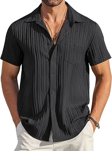 Black textured shirt product photo before AI modeling